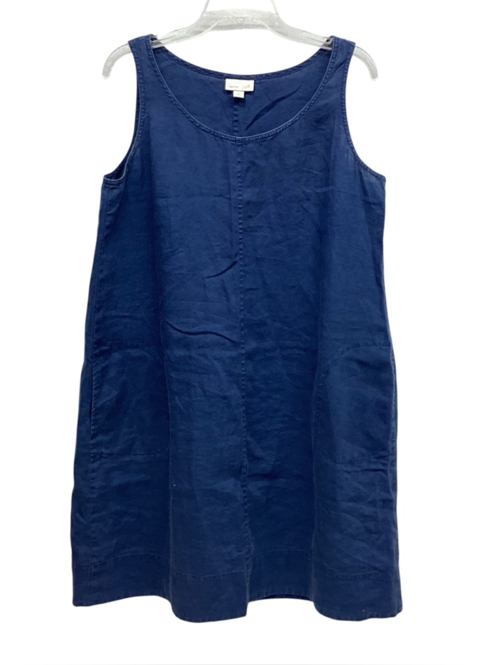 J. Jill Love Linen Navy Blue Casual Dress Petite size M/MP